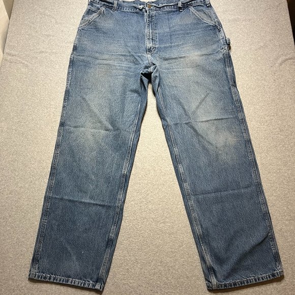Carhartt Jeans Mens 40x32 Blue Carpenter Loose Original Denim Cotton (Tag 42x34) - Picture 1 of 12